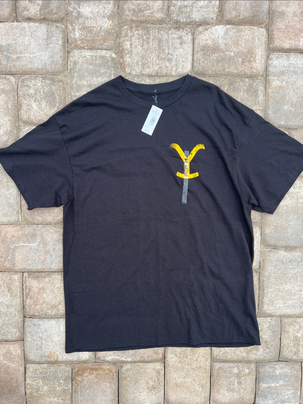 NWT ‼️ Men's Yellowstone Black Short-Sleeve Tee with Yellow Graphic Accent